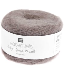 Fil exceptionnel à tricoter Essentials Baby Alpaca Loves Silk - 25GR - Rico Design 002 Gris Beige