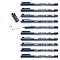 Lot de 10 feutres de précision pointe fine 0,4 mm - EDDING 1880 - Noir