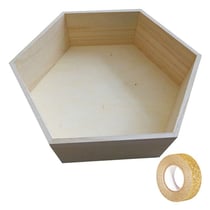 Etagère hexagonale bois 36 x 31 x 10 cm + masking tape doré à paillettes 5 m