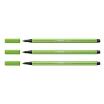 Lot de 3 feutres de dessin pointe ogive moyenne 1 mm - STABILO - PEN 68 - Vert clair