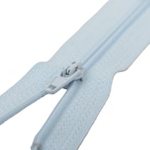 Fermeture fine à glissière non séparable polyester bleu layette spirale 4mm