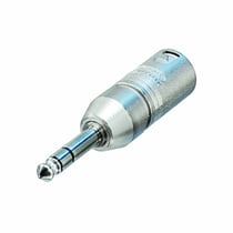 Neutrik Adaptateur XLR 3-Pin Mâle vers 6,35 mm Mâle Pré-câblé Argent