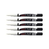 Lot de 5 marqueurs craie Uni chalk marker Uni Ball pointe fine blanc