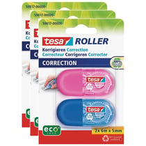 Ruban correcteur TESA ecoLogo - Lot de 3 - 6 m x 5 mm - Multicolore