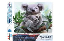 Diamond Painting Broderie Diamant Figured’Art 40x50cm toile entière roulée avec diamants carrés - Koala et son Petit