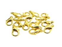 10 Fermoirs mousquetons 12*7mm doré