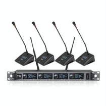 Système Microphone Sans Fil UHF 4 Canaux Pour Conférences Et Événements YONIS