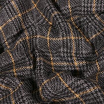 Tissu Jacquard Prince de Galles sur fond Ocre