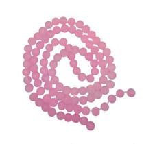 Fil de 95 perles ronde de verre transparent mat givré 8 mm fabrication bijoux ROSE
