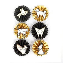 6 stickers 3D animaux géométriques & origami