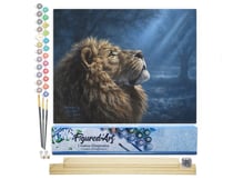 Peinture par Numéro Figured'Art - Lion dans la pénombre - Kit de Loisir Créatif DIY Numéro d'Art Complet - 40x50cm toile roulée + châssis en bois à monter