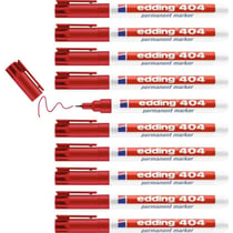 Lot de 10 marqueurs permanents - EDDING - Pointe ronde ultra fine 0,75 mm - Rouge