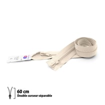 Fermeture éclair Z68 - Séparable 6mm double curseur - 60 cm