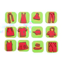 Mini tampon en mousse 3,5cm Ma jolie garde robe 12 pièces