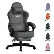 Chaise gaming ergonomique GTPLAYER - PU - Gris - 53 x 49 x 131 cm
