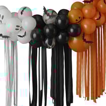 Kit Arche de 50 Ballons Halloween et Rubans Crépons - Fantômes, Citrouilles