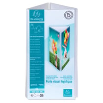 Porte-visuel tryptique DL - Cristal - x 10 - Exacompta
