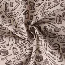 Tissu Toile Canvas Kitchen sur fond Beige