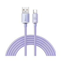 Baseus Câble USB-C vers USB-A 100W Série Crystal Shine Charge et Synchronisation 2m Lavande