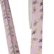 Bobine 20m biais oursons 100% coton rose clair 25mm