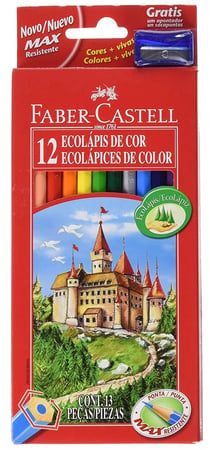 Lot de 5 crayons de couleur hexagonaux FABER-CASTELL - Castle - Étui de 12 - Bois