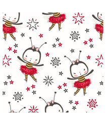 Tissu enfant coton abeilles de 140 cm de largeur ELISABETTA ROUGE vendu par 50 cm