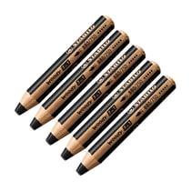 5 crayons de couleur - Noir - Woody 3in1 - Grosse mine - Tous supports - STABILO
