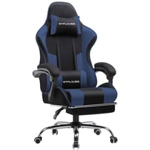 Chaise de bureau ergonomique GTPLAYER - Tissu - Noir/Bleu - 50 x 50 x 125 cm