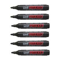 6 marqueurs permanent indélébile Prockey pointe conique noir