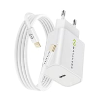 Mayaxess Chargeur Secteur pour iPhone XS 18W + Câble Lightning 1m Blanc