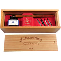 Coffret - Encre pour stylo plume - Bleu saphir - 5 plumes métal - Herbin