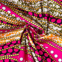 Tissu Coton Wax pailleté Nubia Rose et or