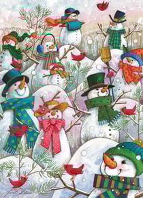 Puzzle 500 pièces - Pièces XXL - Hill of a Lot of Snowmen - Cobble Hill