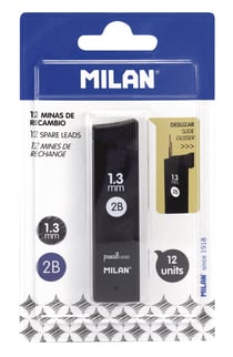 Blister petite boîte de 12 mines graphite 1,3 mm 2B