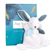 Happy Pop Mini Doudou Lapin bleu 17 cm - Doudou et Compagnie