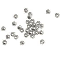 Lot de 50 Perles à écraser rondelle acier inoxydable 304 argenté Diamètre 2 mm