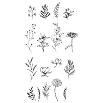 Tampons transparents - Fleurs et feuilles - 17 clear stamps - Sizzix