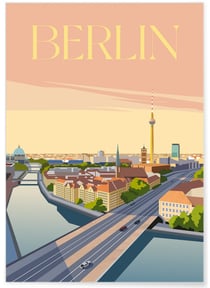 Affiche ville Berlin 2 | A3 : 29,7x42cm