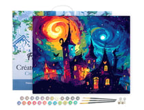 Peinture par Numéro Figured'Art avec Cadre - Château fantastique - Kit de Loisir Créatif DIY Numéro d'Art Complet - 40x50cm toile tendue sur châssis