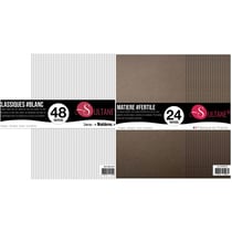 72 papiers Scrapbooking Blanc + Marron - 300g/ m²