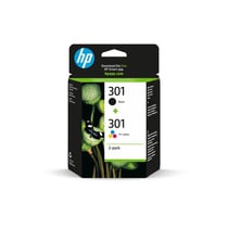 Cartouche d'encre Hp 301 Pack de 2 Cartouches d'Encre Noire et Trois Couleurs Authentiques (N9J72AE) HP 301 Pack de 2 Cartouches