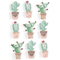 9 stickers 3D - Cactus mexicains 4,5 cm
