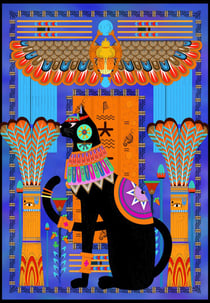 Puzzle 1000 pièces - Chat Egyptien - Bleu - Grafika