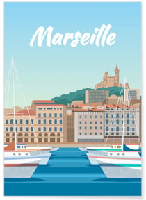 Affiche ville Marseille 2 | A3 : 29,7x42cm