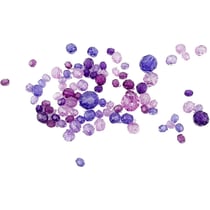 Perles à facettes transparentes - Mix violet - 4 à 12 mm - Environ 170 pcs