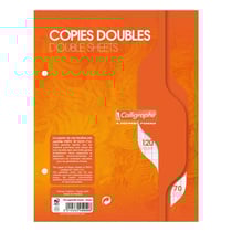 Copies doubles - Petit format - Grands carreaux - Perforées - 120 feuilles - Clairefontaine