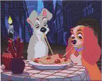 DISNEY La Belle et le Clochard tableau à diamanter 40x50cm Crystal Art