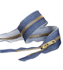 Fermeture à glissière jeans séparable jean foncé or