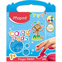 Peinture Gouache au Doigt - MAPED - 4 x 80 g - Texture Onctueuse - Couleurs Lumineuses
