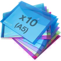 Pochettes - Bouton pression - A5 - Semi-transparent - 10 couleurs - Rapesco